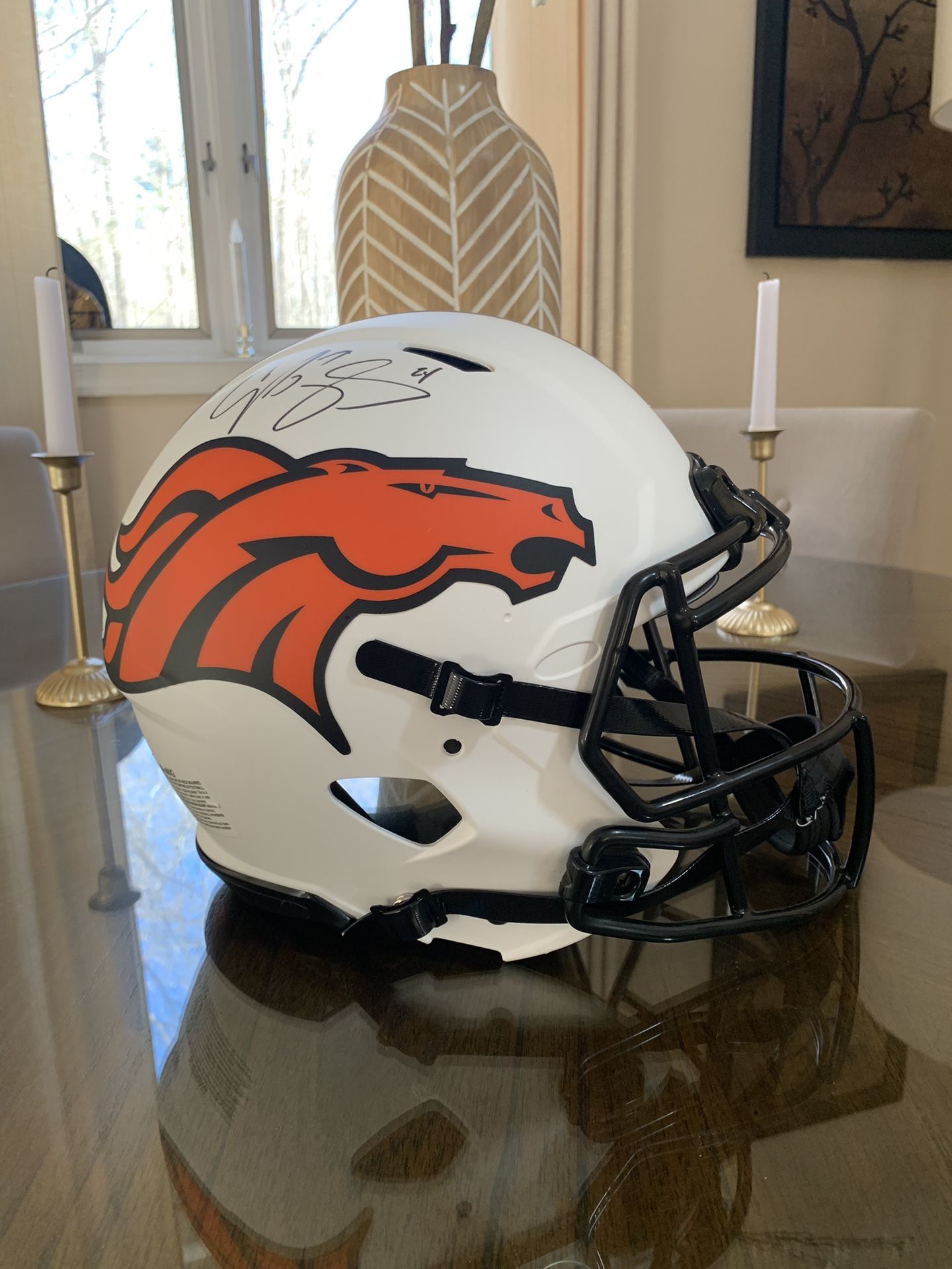 Authentic Denver Bronco Helmet Signed Champ Bailey