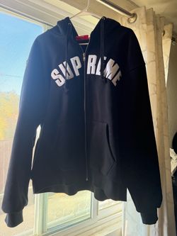 Supreme black  white arc zip up
