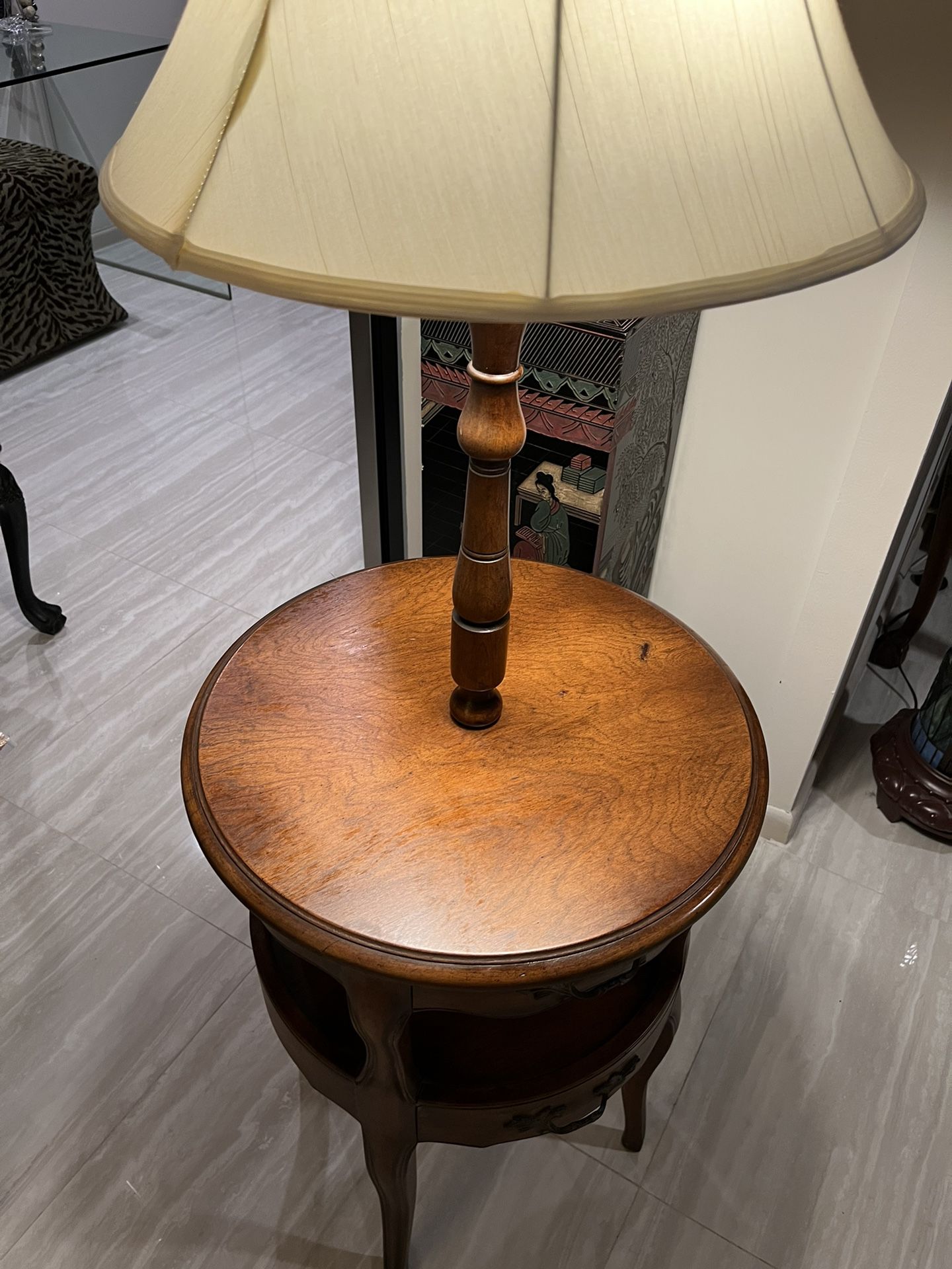 Antique Solid Wood Table Lamp
