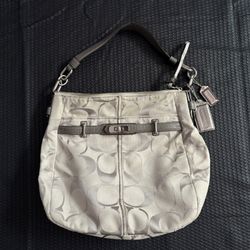 silver coach purse