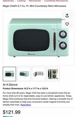 Magic Chef 0.7 Cu. Ft. Retro Countertop Microwave
