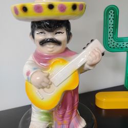 Vintage Mexican Man Ceramic Lamp