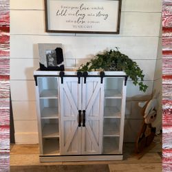 Beautiful Farmhouse Barndoor Entry Cabinet