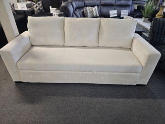 BRAND NEW 85" X 57" BIEGE CORDUROY SOFA SLEEPER