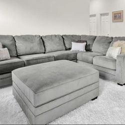 Sectional and Ottoman Living Room Set