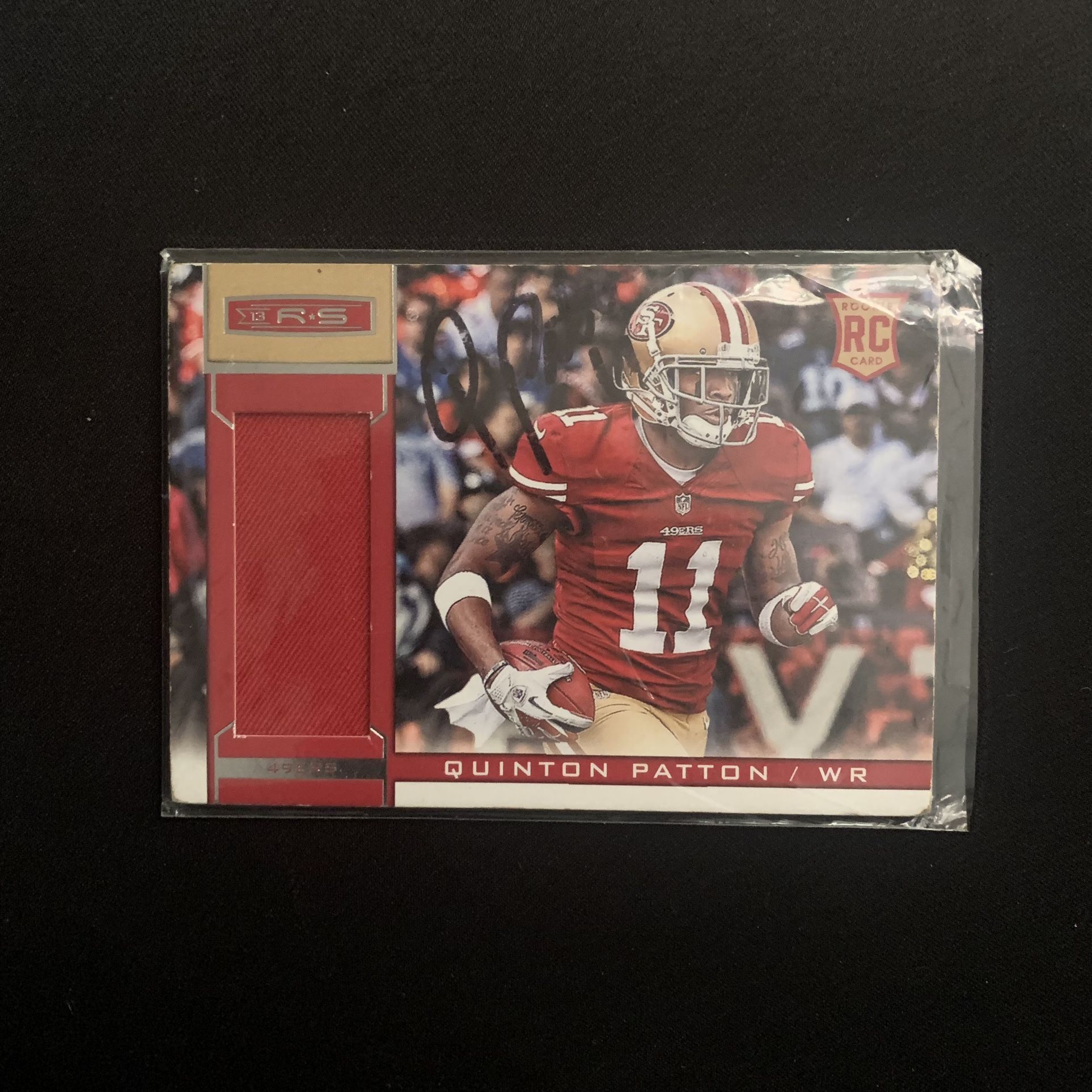 2013 NFL Panini San Francisco 49ers Quinton Patton Signed Rookie Player Worn Jersey Card