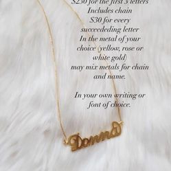 Personalized Name Necklace 14k Name 18k Chain