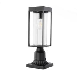 Solar-Powered Aluminum Post Light with Dusk-to-Dawn Sensor, Outdoor Waterproof Lamp Post Fixture with Pier Mount Base for Garden, Yard, Patio, and Fen