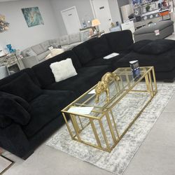 New Sectional Corduroy Black 