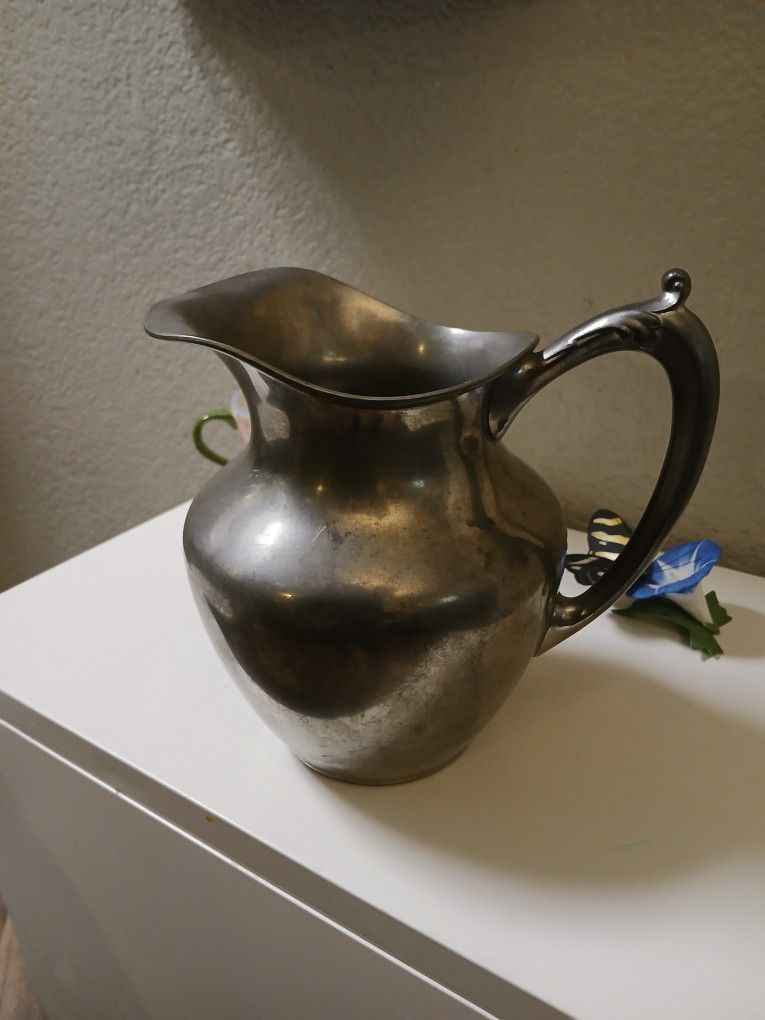 Antique Pewter Wallace Water Pitcher