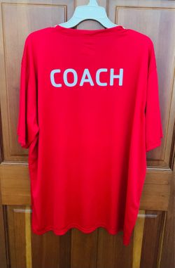 Red Coach T-Shirt Men’s XL , Like New , Printed Front YMCA & Back COACH