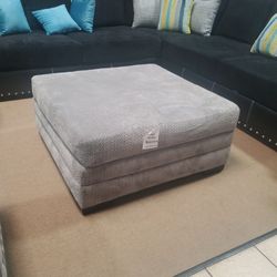 Large Grey Ottoman 