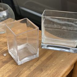 Heavy Solid Glass Vases