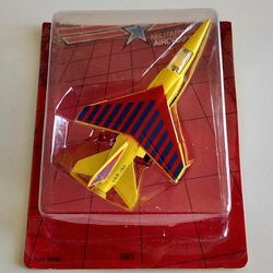 1988 Matchbox Skybusters Mirage SB3 Diecast Airplane Yellow Stripes New Card Cut