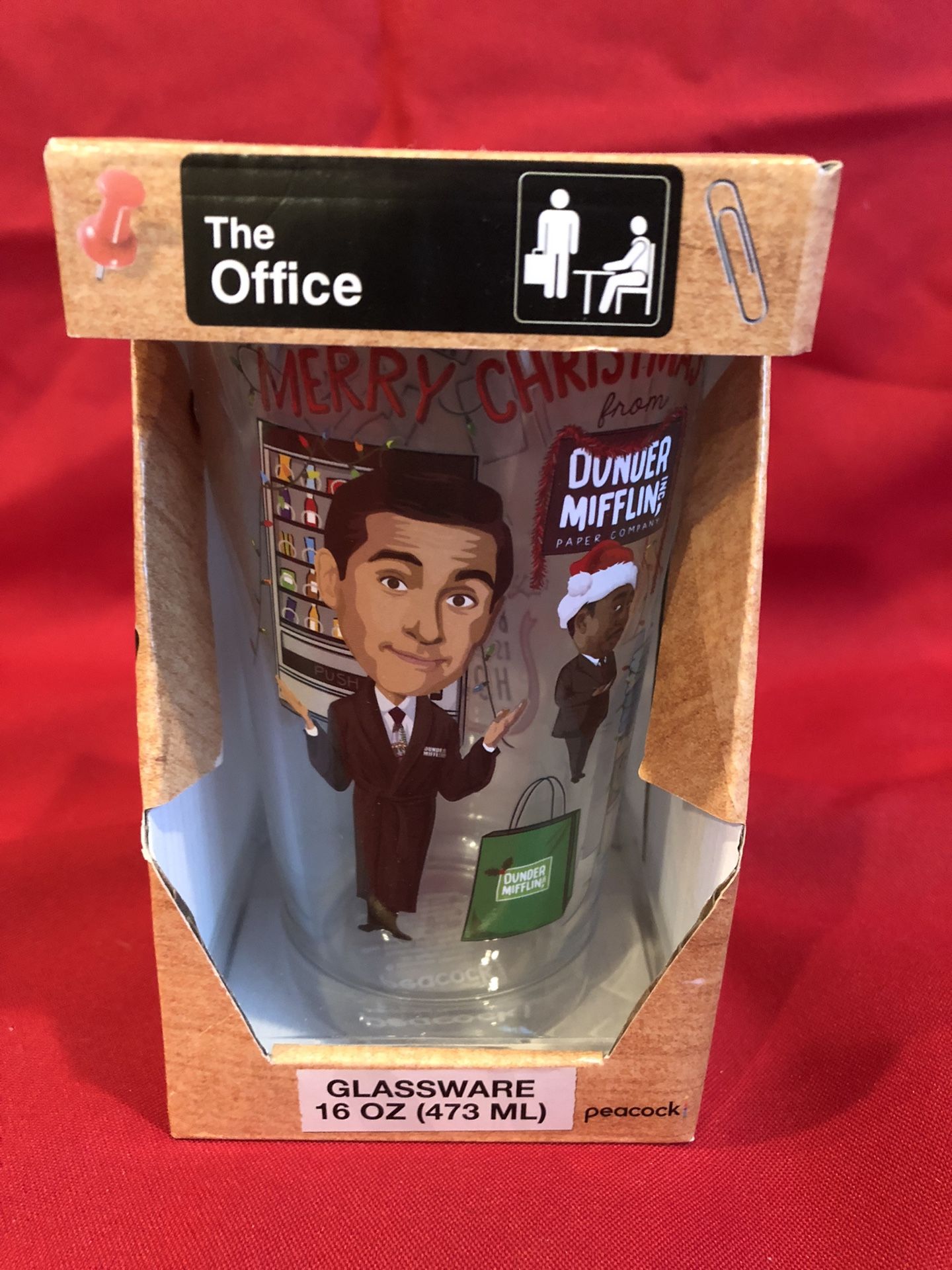 16 oz pint glass featuring "The Office" theme