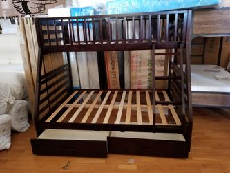 Twin/full bunk bed with storage drawers