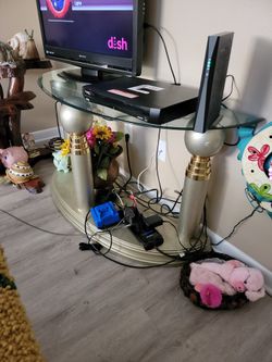 Vintage 1/2 Moon Glass Table