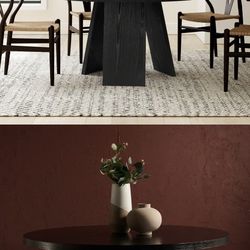 54' Modern Round Dining Table With Beveled Glass Top