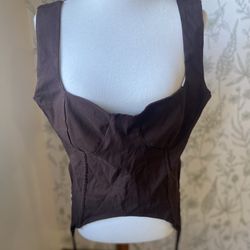 Pretty Little Things Plus Size  22 Brown Corset Top