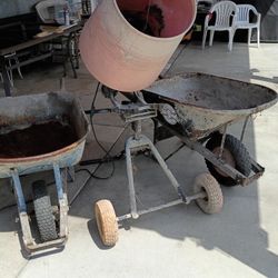 Mixer Concrete And Wheels Barrow Used ,3  Everything Must To Go Together 