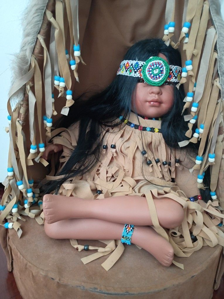 Native American Porcelain Doll Set