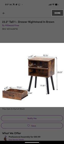 One Draw Nightstands
