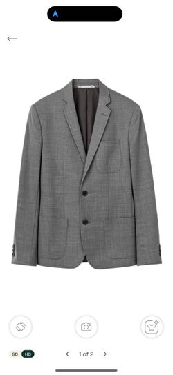 Men's Gray Two-Button Blazer Kenneth Cole 40R