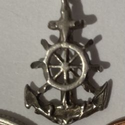 Vintage Sterling Silver Pendant Helms Wheel