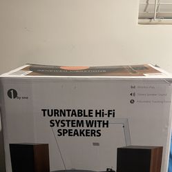 1 by one Turntable Hi-fi System with Speakers