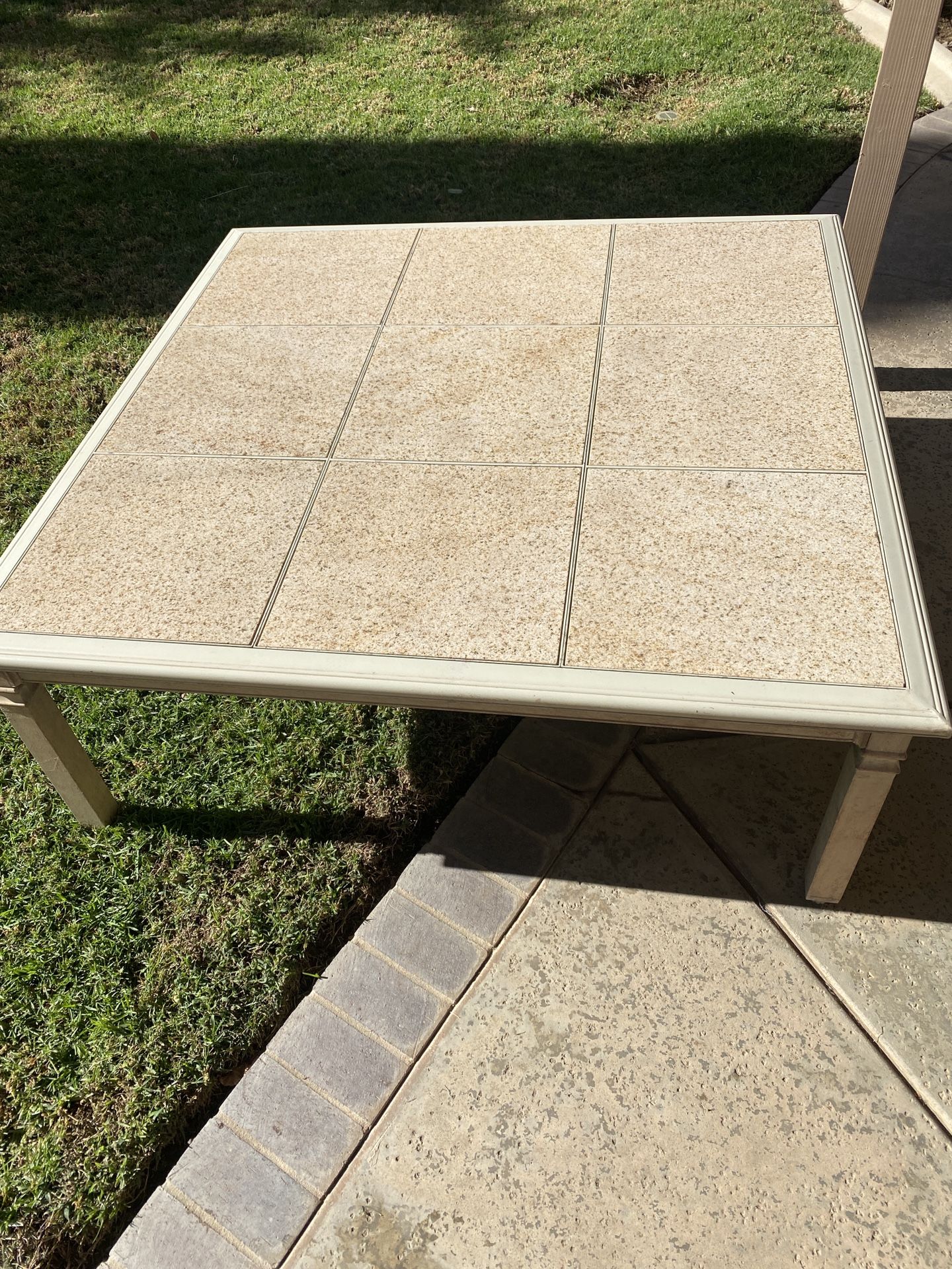 Tile Patio Table . Excellent Condition. Asking For 150 But Willing To Negotiate!! 4 Ft X 4ft