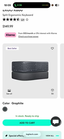 New Logitech K860 keyboard