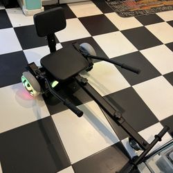 SISIGAD Scooter Seat Attachment, 6.5'' Self Balancing Scooters Go Kart with LED Lights, Green Gray