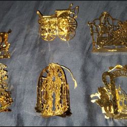 Danbury Mint Gold Plated Christmas Ornaments 
