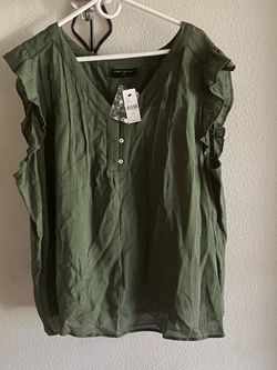 Lame Bryant blusa verde olivo size 26 28