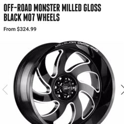 OFF-ROAD MONSTER MILLED GLOSS BLACK M07 WHEELS