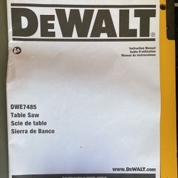 DeWalt DWE7485 Table Saw