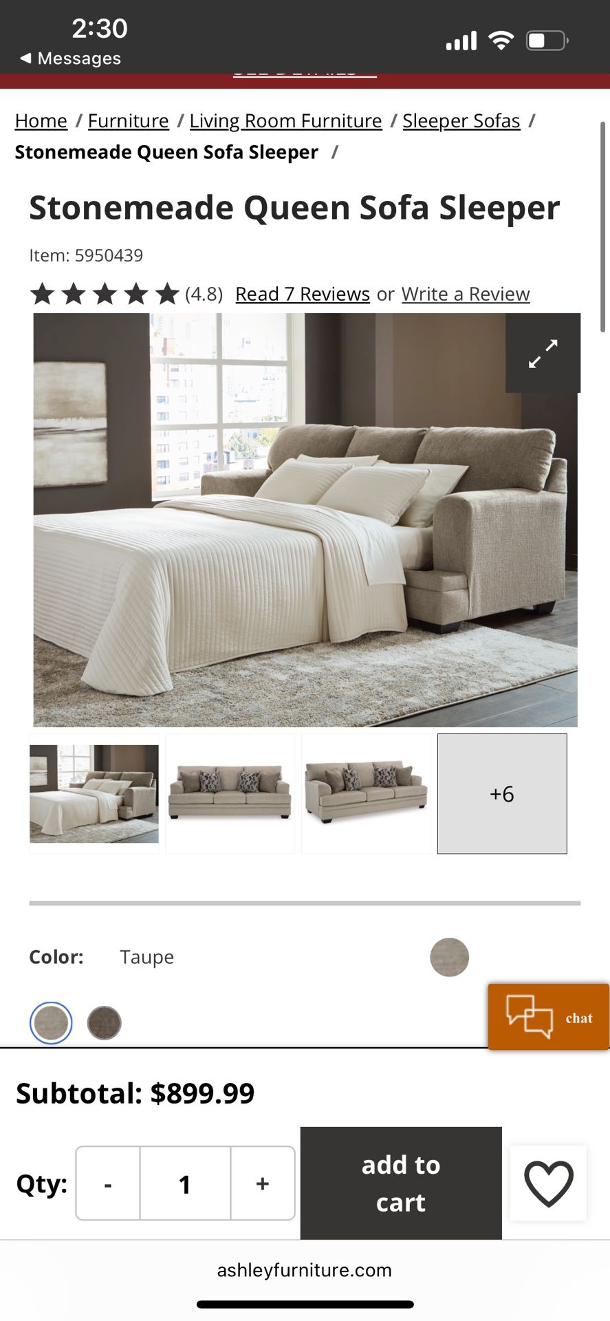 Stonemeade Queen Sofa Sleeper