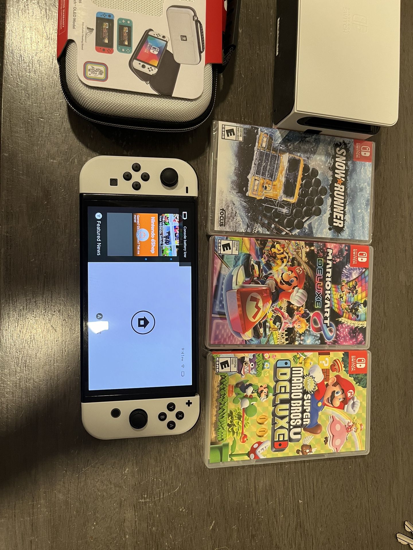 Nintendo Switch OLED. Used Twice With Games Dock And Case