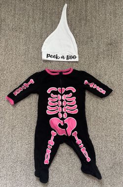 Size 6-9 month Halloween pajama + cap