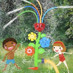 Sprinkler For Kids, Flower Splash Spray Outdoor Water Toys, Lawn Garden Yard Backyard Spinning Sprinklers Outside Toddlers Kids Toys Age 3 4 5 6 7 8 3