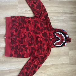 Bape Red Zip Up
