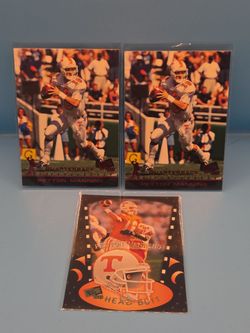 Lot X3 1998 Press Pass HeadButt/ Checklist Red Peyton Manning ROOKIE Tennessee