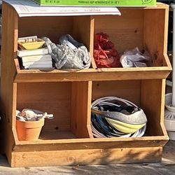 Wooden Storage Cubby Shelf