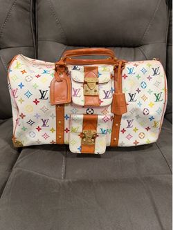 Louis Vuitton multicolor vintage leather travel bag