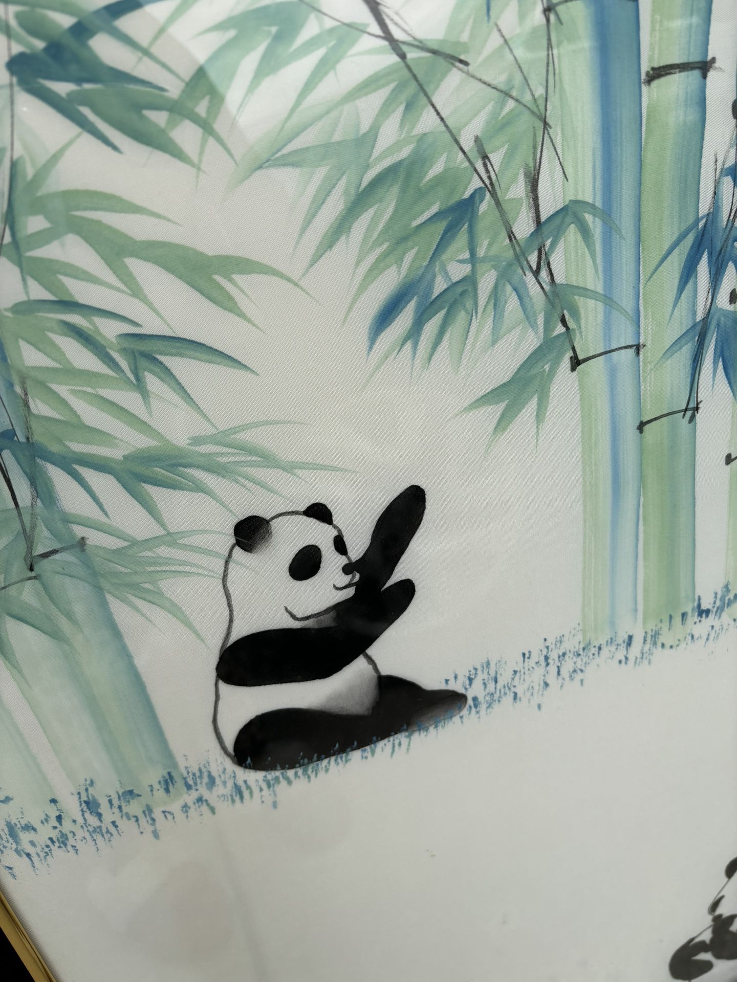 Pandas On Silk Watercolors Tri-Pic Poon Tai To
