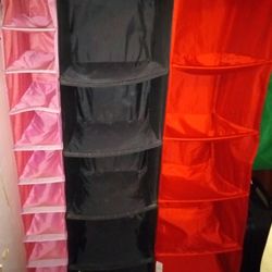 3 Hanging Collapsible Closet Organizers And Storage.