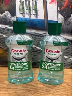 2 Cascade Rinse Aid Power Dry 3-in-1 8.45 oz Dishwasher 80 Loads