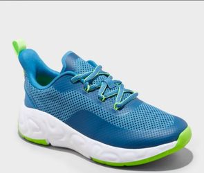 Kids Blue and Green Athletic Sneakers