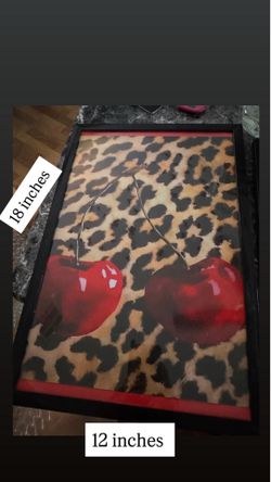 Cherry leopard print art decor