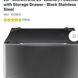 New in Box LG Signature Laundry Pedestal with Storage Drawer $150